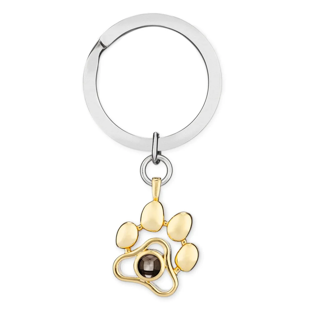 Projector Picture Custom Personalized Pet Photo Keychain 925 Silver wetirmss