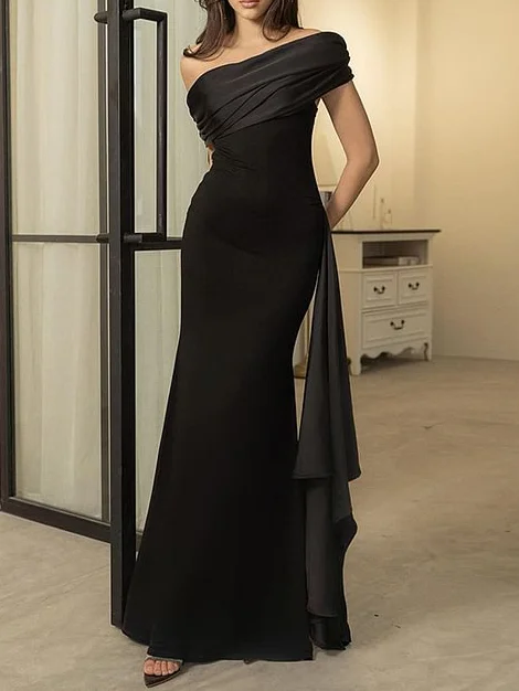 Fashionable Elegant Slim-fit Off-shoulder Long Dress
