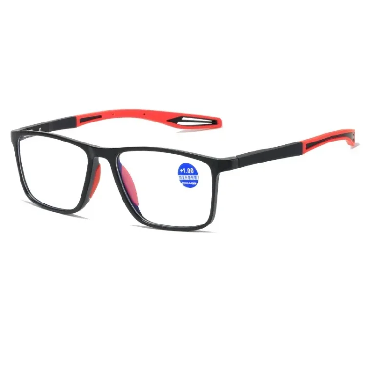 Reading Glasses Men TR90 Silicone Frame Aged Elderly Presbyopia Sports Glasses Ultra-Light Anti Blue Light +1.0 To +4.0