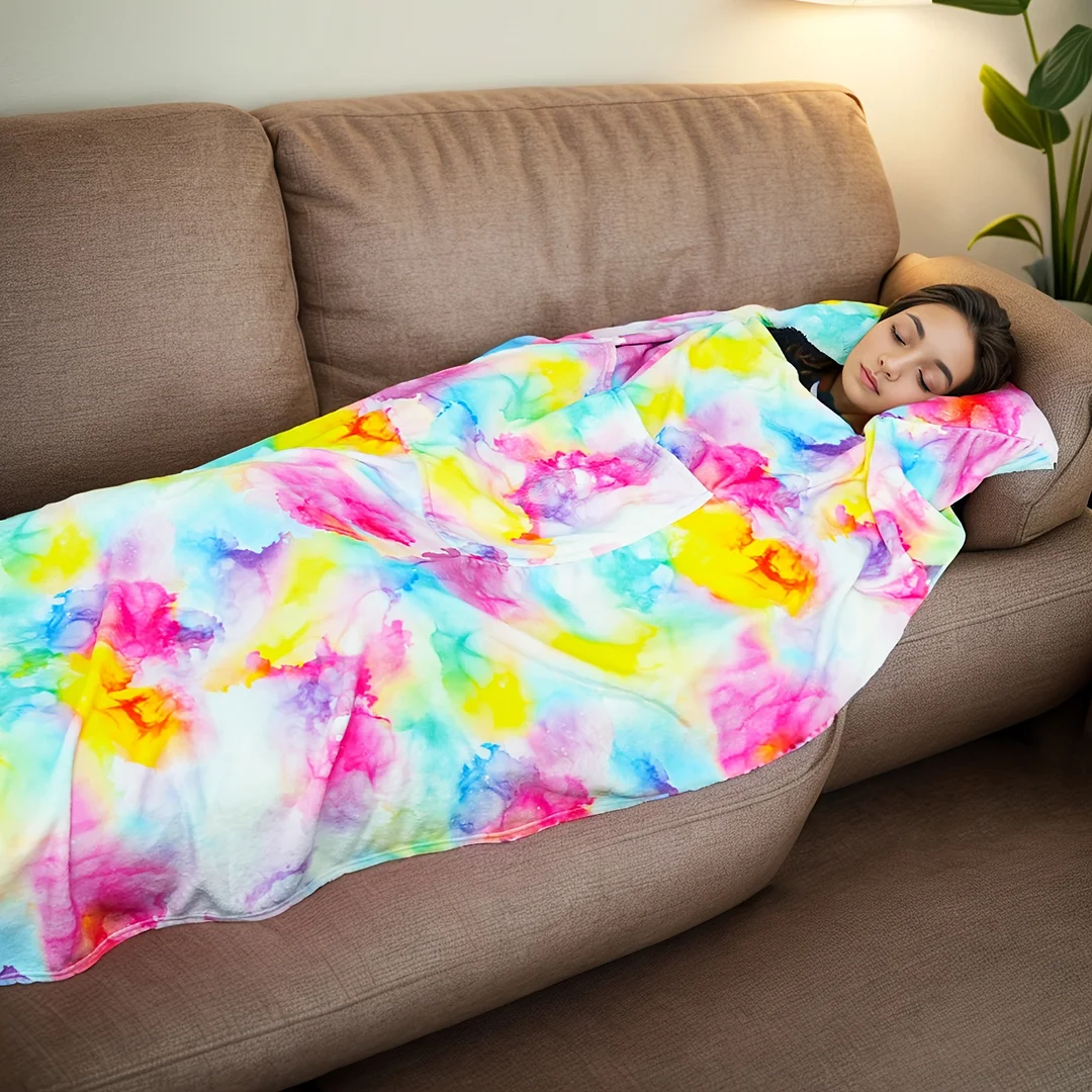 Blanket With Pillow Multifunctional Storage Blanket For Sofa Camping Car Office Etc Various Occasions Multi-purpose Blanket