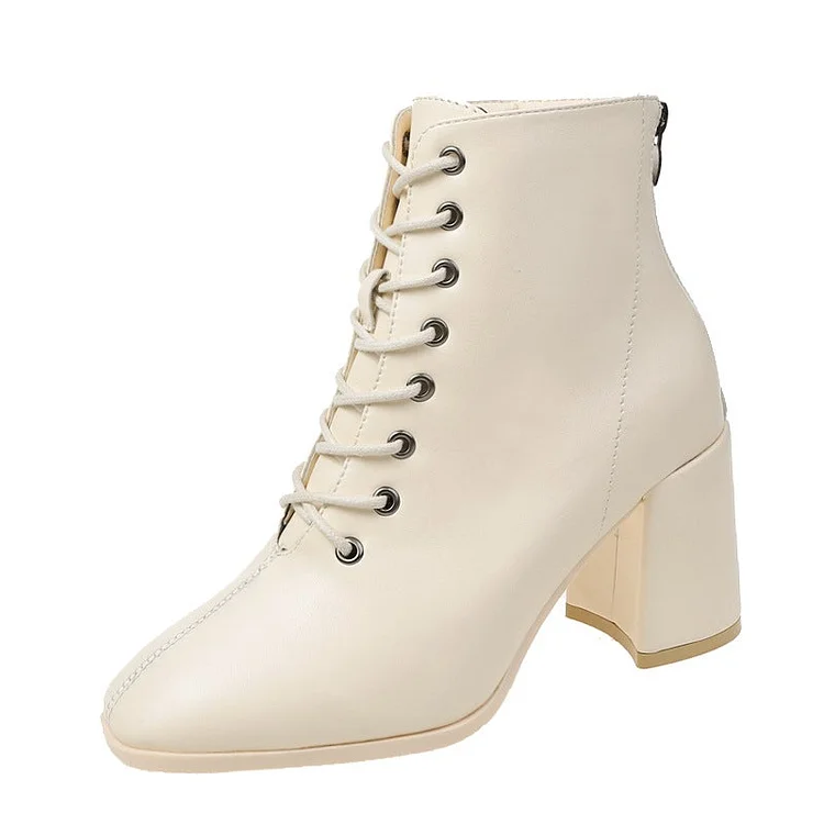 Women Short Boots Thick Heel Fringed Boots