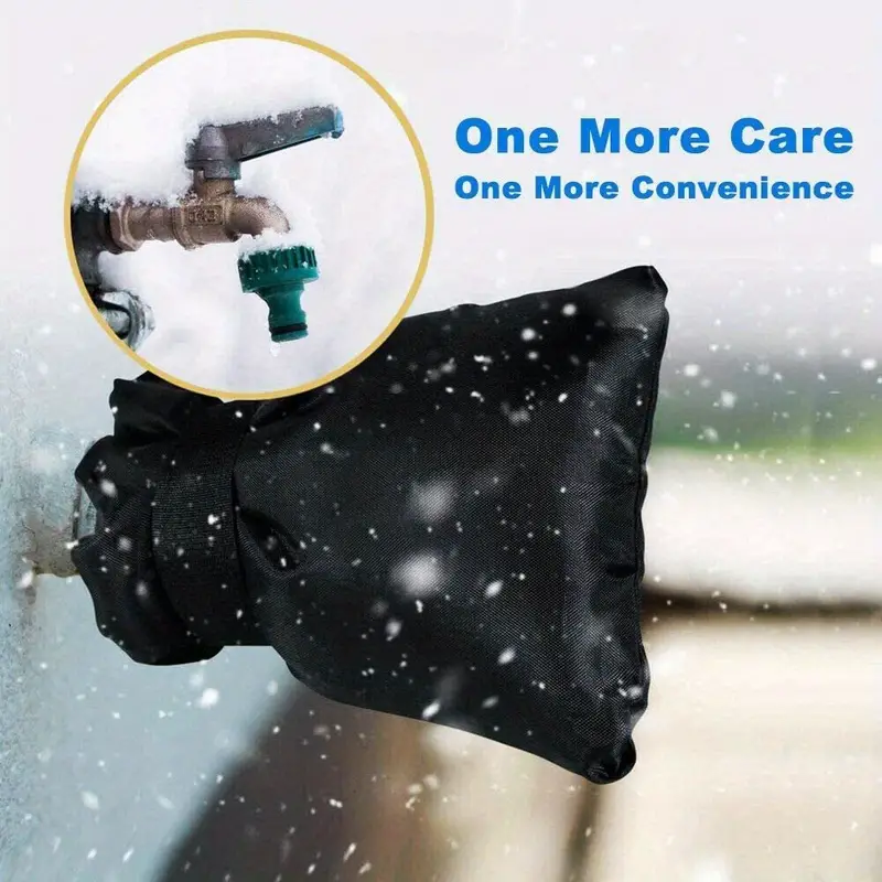 1 2 3 4 Pieces Outdoor Faucet Covers for 5.5w x 8.5h Outdoor Faucet Cover Socks for Protecting Pipe Insulation Reusable Waterproof Insulation Cover Black Details 3