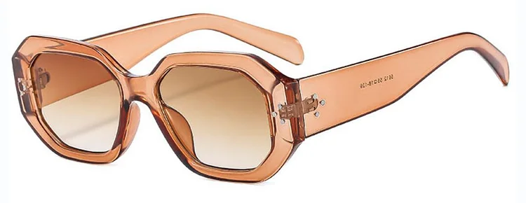 Retro Polygon Square Sunglasses Women 2024 Vintage Small Frame Luxury Designer Sun Glasses Unisex UV400 Rivets Leopard Eyewear