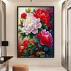 Bead Embroidery - Partial Printed 9CT Peony Cross Stitch Kit(71x50 CM)