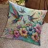 Flower Hummingbird-Pillow Case-3 strands 11CT Stamped Cross Stitch-45*45CM