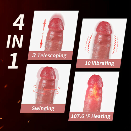 Mask 8.3in Heating 3 Thrusting 10 Vibrating Swinging Dildo Vibrator