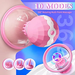 360° Rotating Breast Suckers With 3 Nipple Brushes