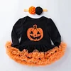 Halloween Baby Costume Girls Rompers Newborn Pumpkin Black Jumpsuits