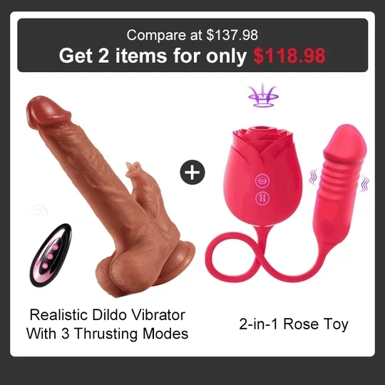 Realistic 8.7 Inches Silicone Dildo with Thrusting and Licking Features and 9 Vibration Settings
