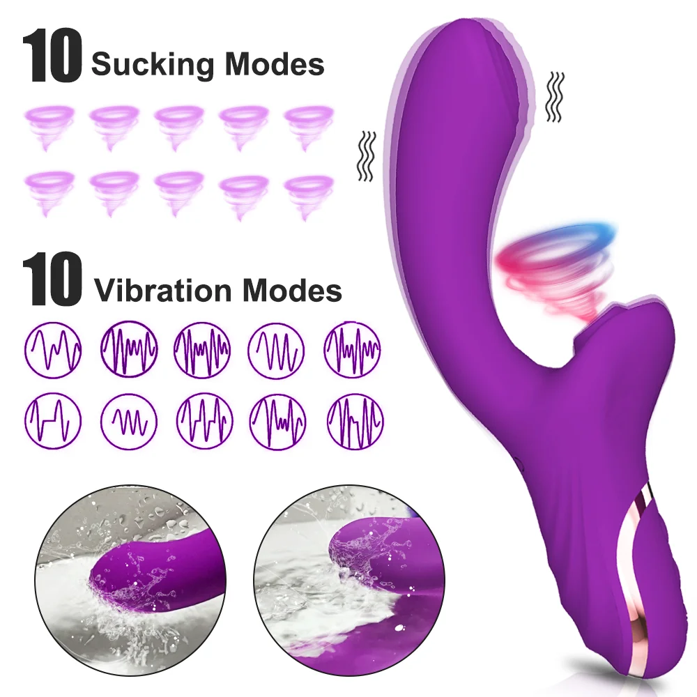 Soft Silicone 2-in-1 Vibrator with 10 Clitoral and G-Spot Stimulation Modes