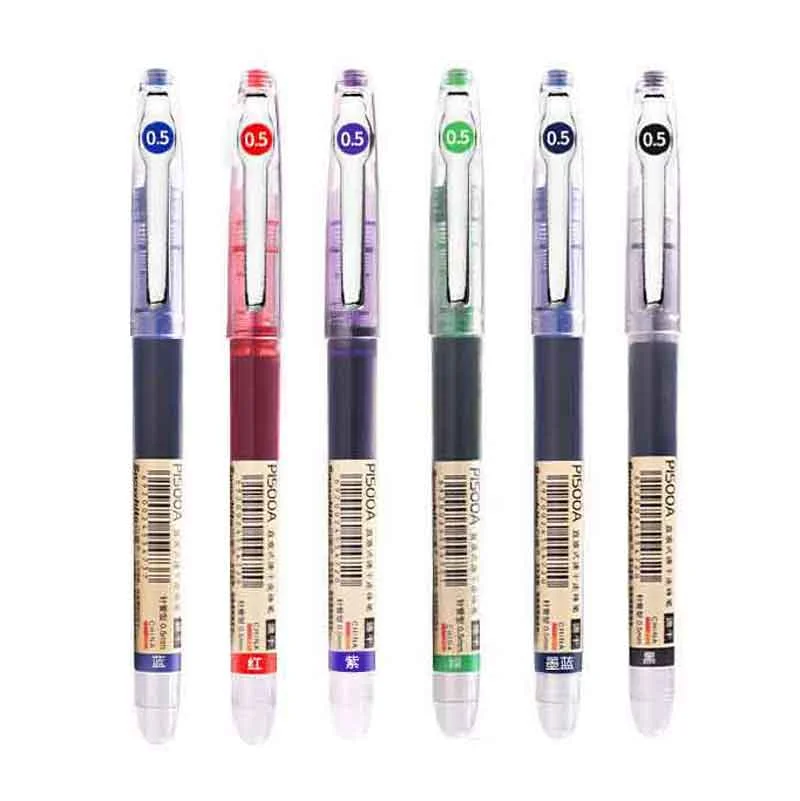 6/7 Pcs Large Capacity Gel Pen Set Rollerball Pens 0.5mm Quick-Drying Straight Liquid Pen for School Office Writing Stationery