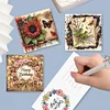 6Pcs Diamond Painting Christmas Happy Birthday Greeting Card Kit for Family Friends Gift