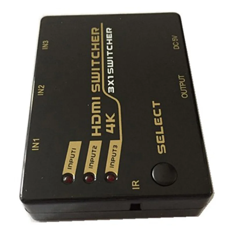 4K*2K Mini HDMI Switcher 3*1 HDMI Switch 3 To 1 Support Full HD 1080P 3D