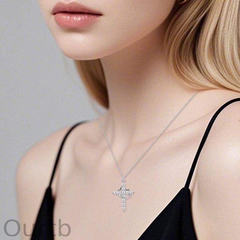 【Freeship】18K Simple Crown & Cross Pendant Choker Necklace For Women & Men & Girls Pretty Crown Cross Necklace For Daily Party Clothing Decor Trendy All-match & Exquisite Jewelry For Christmas Valentine's Day Gift