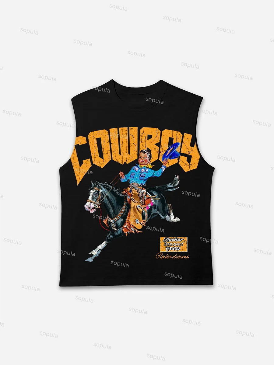 Cowboy Rodeo Dreams Print Tank Top