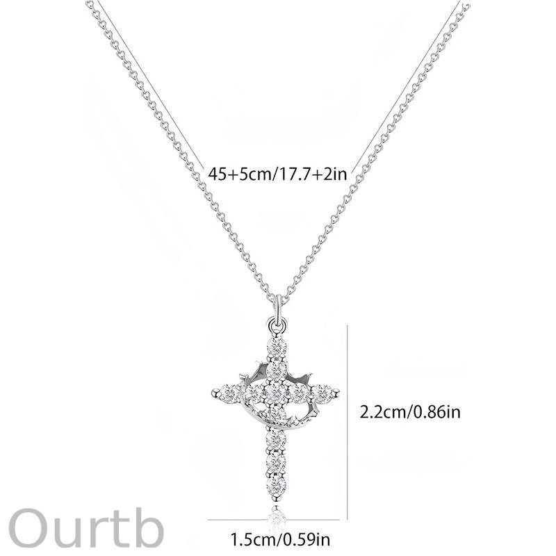 【Freeship】18K Simple Crown & Cross Pendant Choker Necklace For Women & Men & Girls Pretty Crown Cross Necklace For Daily Party Clothing Decor Trendy All-match & Exquisite Jewelry For Christmas Valentine's Day Gift