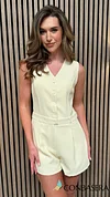 Nicole Yellow Waistcoat & Shorts Playsuit