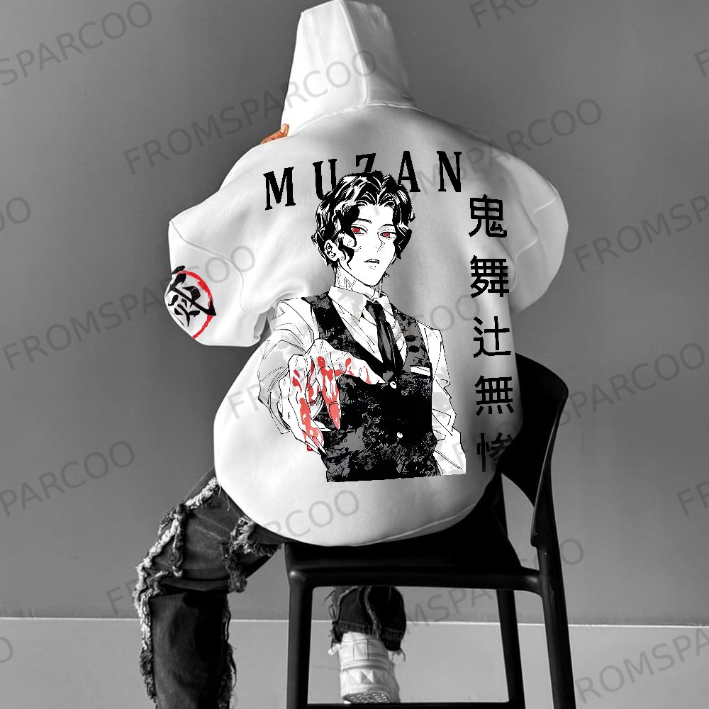Oversized Unisex Anime Demon Slayer Print Hoodie