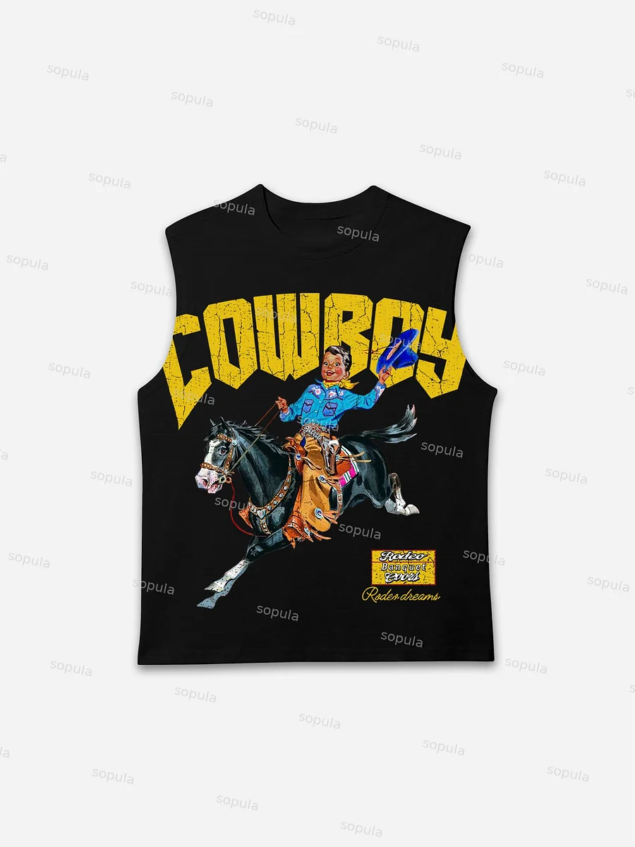 Cowboy Rodeo Dreams Print Tank Top