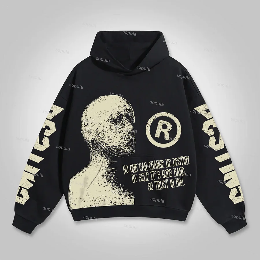 Sopula Vintage Destiny Mummy Graphic Pockets Hoodie