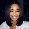 Black Bob Virgin Hair Short Straight Wigs