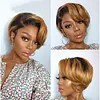 Black Mixed Gold Short Wig Bob Straight Hair