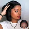 Black Bob Virgin Hair Short Straight Wigs
