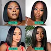 Black Bob Virgin Hair Short Straight Wigs