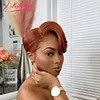 New Best Design Orange Color Short Pixed Cut Straight Wig