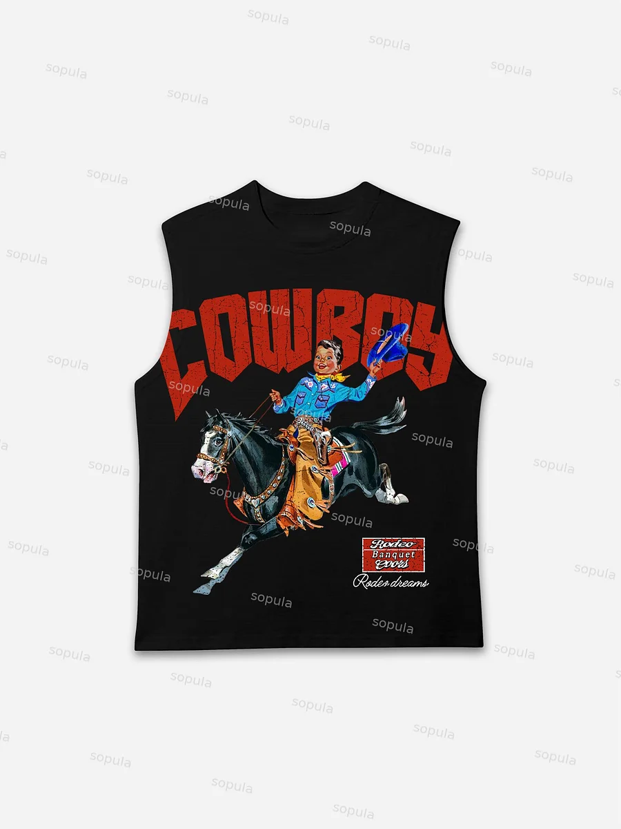 Cowboy Rodeo Dreams Print Tank Top
