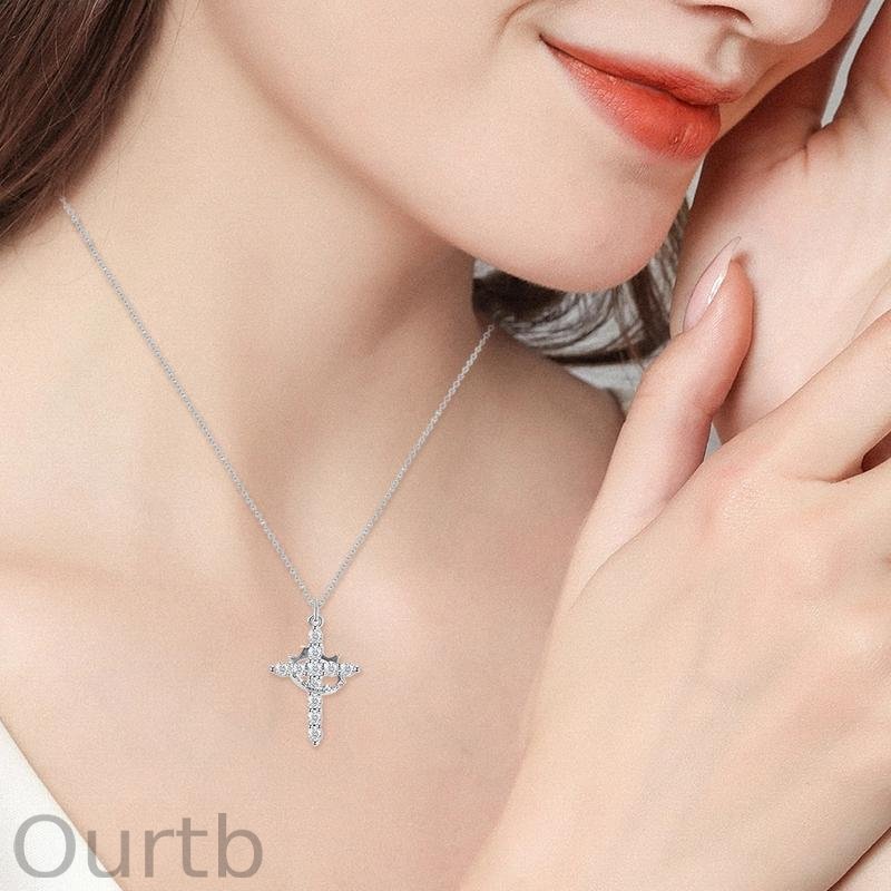 【Freeship】18K Simple Crown & Cross Pendant Choker Necklace For Women & Men & Girls Pretty Crown Cross Necklace For Daily Party Clothing Decor Trendy All-match & Exquisite Jewelry For Christmas Valentine's Day Gift